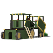 Load image into Gallery viewer, Kids Climbing Frame Complete with 2 Sets of Steps, Slide and Rockwall - Commercial Tractor and Trailer
