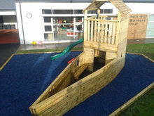 Load image into Gallery viewer, Kids Wooden Climbing Frame with Ships Bow and Seating - Commercial Pirate Ship
