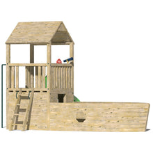 Load image into Gallery viewer, Kids Wooden Climbing Frame with Ships Bow and Seating - Commercial Pirate Ship
