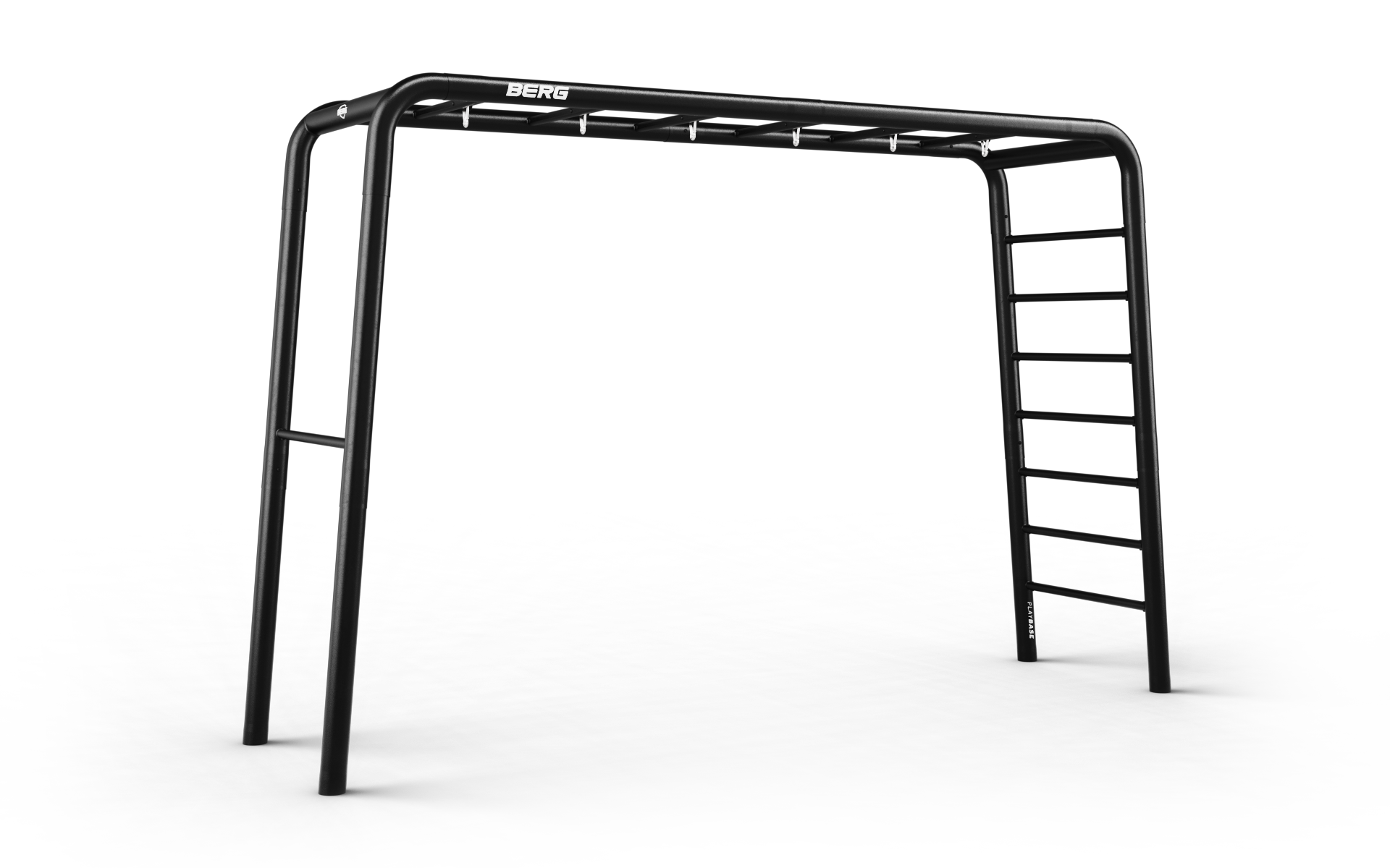 Ladder end frame on a BERG PlayBase used for monkey-bar style climbing