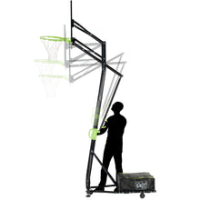 Load image into Gallery viewer, EXIT Galaxy portable basketball backboard on wheels with dunk hoop - green/black
