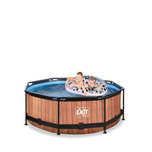 Load image into Gallery viewer, EXIT Wood pool ø244x76cm, ø300x76cm, ø360x76cm with filter pump - brown
