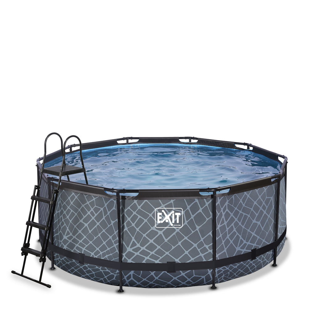 EXIT Stone pool with filter pump - grey