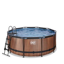 Load image into Gallery viewer, EXIT Wood pool with sand filter pump - brown
