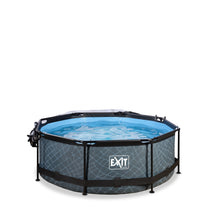 Load image into Gallery viewer, EXIT Stone pool ø244x76cm, ø300x76cm, ø360x76cm with dome and filter pump - grey
