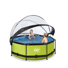 Load image into Gallery viewer, EXIT Lime pool ø244x76cm, ø300x76cm, ø360x76cm with dome and filter pump - green
