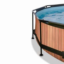 Load image into Gallery viewer, EXIT Wood pool ø244x76cm, ø300x76cm, ø360x76cm with canopy and filter pump - brown

