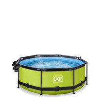 Load image into Gallery viewer, EXIT Lime pool ø244x76cm, ø300x76cm, ø360x76cm with dome, canopy and filter pump - green
