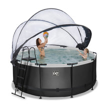 Load image into Gallery viewer, EXIT Black Leather pool with dome and sand filter and heat pump - black
