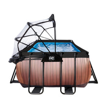 Load image into Gallery viewer, EXIT Wood pool 400x200x122cm, 540x250x122cm with dome and sand filter pump - brown

