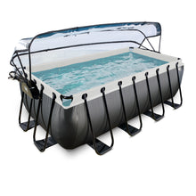 Load image into Gallery viewer, EXIT Black Leather pool 540x250x122cm with dome and sand filter and heat pump - black
