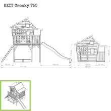 Load image into Gallery viewer, EXIT Crooky 750 wooden playhouse - grey-beige
