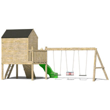 Load image into Gallery viewer, Kids Wooden Climbing Frame with Playhouse and Slide - Commercial Guinness
