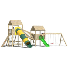 Load image into Gallery viewer, Kids Wooden Climbing Frame with Enclosed Tube Slide, Steps and Swings - Commercial Roscommon

