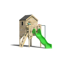 Load image into Gallery viewer, Kids Wooden Playhouse with Slide, Steps and Fireman&#39;s Pole - Commercial Dollys Playhouse
