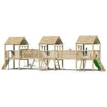 Load image into Gallery viewer, Kids Wooden Climbing Frame with Triple Platforms, Slide &amp; Rockwalls - Commercial Munster
