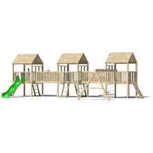 Load image into Gallery viewer, Kids Wooden Climbing Frame with Triple Platforms, Slide &amp; Rockwalls - Commercial Munster

