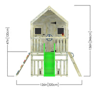 Load image into Gallery viewer, Kids Wooden Climbing Frame with Playhouse, Steps and Slide - Commercial Louth
