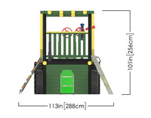 Load image into Gallery viewer, Kids Climbing Frame Complete with 2 Sets of Steps, Slide and Rockwall - Commercial Tractor and Trailer
